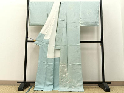 平和屋着物●訪問着　南天花唐草文　ロング丈　正絹　逸品　BAAW5112hj