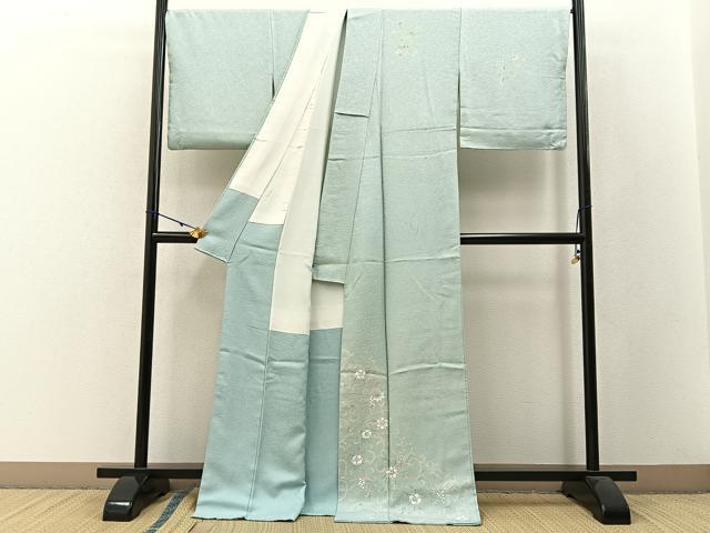 平和屋着物●訪問着　南天花唐草文　ロング丈　正絹　逸品　BAAW5112hj