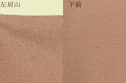 平和屋着物●上質な色無地 紋意匠 南天地紋 薄柿色 正絹 逸品 BAAW5114hj