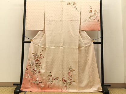 平和屋着物●訪問着 駒刺繍 松竹梅 暈し染め 金彩 正絹 逸品 BAAW5116hj