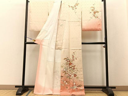 平和屋着物●訪問着 駒刺繍 松竹梅 暈し染め 金彩 正絹 逸品 BAAW5116hj
