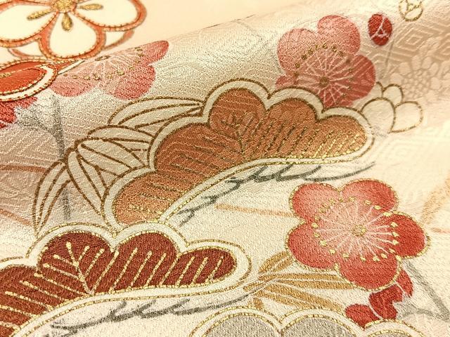 平和屋着物●訪問着 駒刺繍 松竹梅 暈し染め 金彩 正絹 逸品 BAAW5116hj