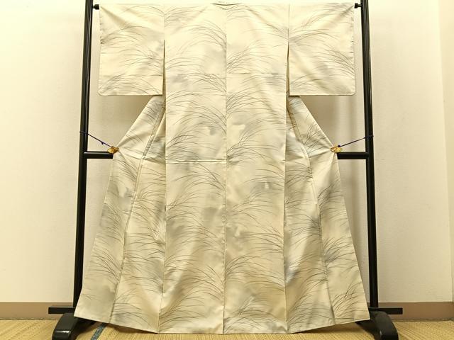 平和屋着物●本場染大島紬 芝草文 正絹 逸品 BAAW5117hj