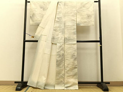 平和屋着物●本場染大島紬 芝草文 正絹 逸品 BAAW5117hj