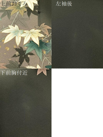 平和屋着物●絵師 津守順 訪問着 手描き 刺繍 枝楓文 暈し染め 金銀彩 正絹 逸品 BAAW5123hj