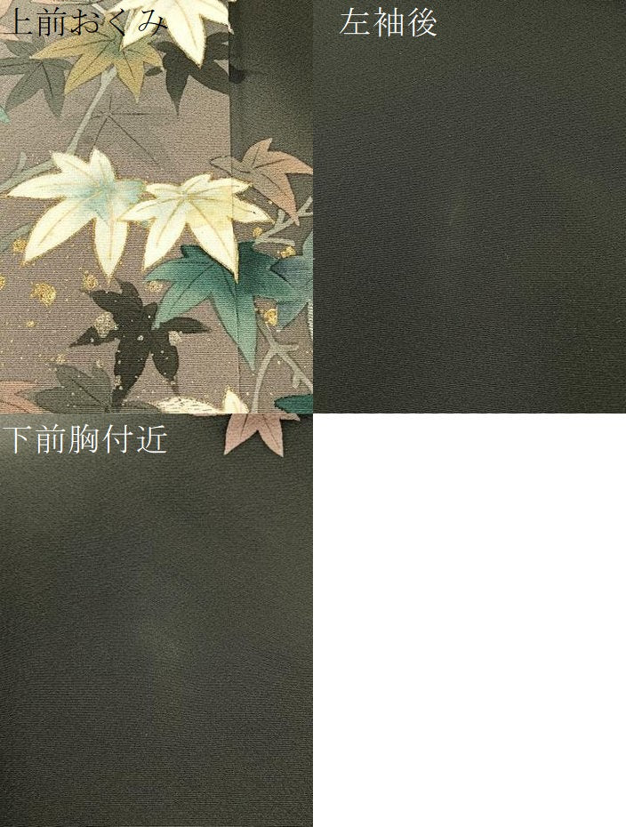 平和屋着物●絵師 津守順 訪問着 手描き 刺繍 枝楓文 暈し染め 金銀彩 正絹 逸品 BAAW5123hj