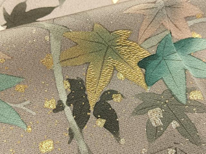 平和屋着物●絵師 津守順 訪問着 手描き 刺繍 枝楓文 暈し染め 金銀彩 正絹 逸品 BAAW5123hj