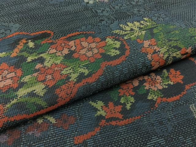 平和屋着物●本場大島紬　9マルキ　雲取枝垂れ藤花文　正絹　逸品　BAAW5126hj