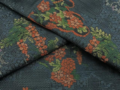 平和屋着物●本場大島紬　9マルキ　雲取枝垂れ藤花文　正絹　逸品　BAAW5126hj