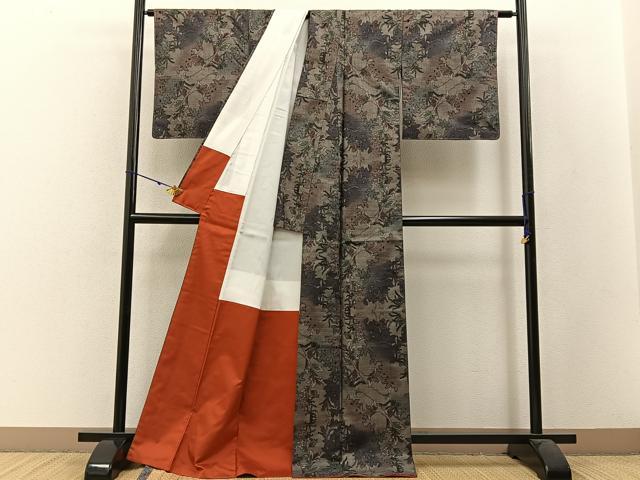 平和屋着物○本場大島紬 道行コートセット 市松麻の葉文 ほていや扱い