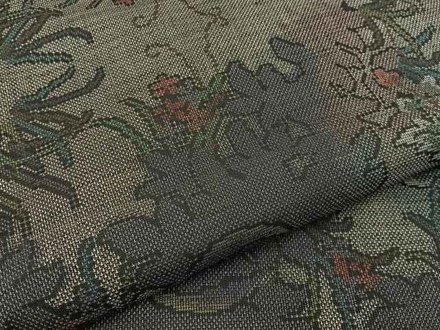平和屋着物●本場大島紬　9マルキ　草花文　正絹　逸品　未使用　BAAW5127hj