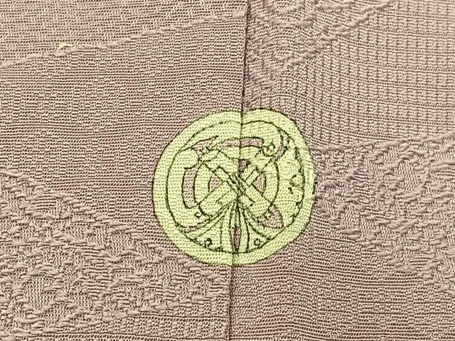 平和屋着物●上質な色無地　切嵌吉祥地紋　薄柿色　正絹　逸品　BAAW5130hj
