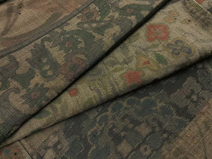 平和屋着物●小千谷紬 百柄 吉祥花文 正絹 逸品 BAAW5133hj