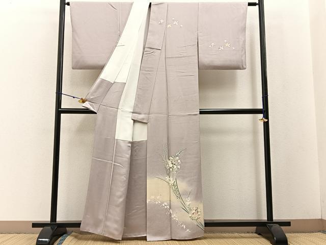 平和屋着物●訪問着 友禅 草花文 暈し染め 正絹 逸品 BAAW5134hj