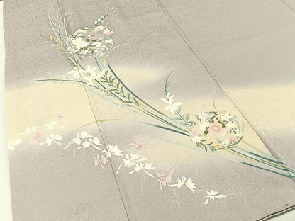 平和屋着物●訪問着 友禅 草花文 暈し染め 正絹 逸品 BAAW5134hj
