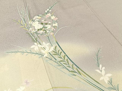 平和屋着物●訪問着 友禅 草花文 暈し染め 正絹 逸品 BAAW5134hj