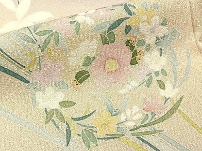 平和屋着物●訪問着 友禅 草花文 暈し染め 正絹 逸品 BAAW5134hj