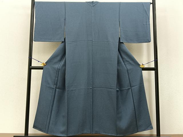 平和屋着物●上質な色無地 鉄御納戸色 正絹 逸品 BAAW5137hj