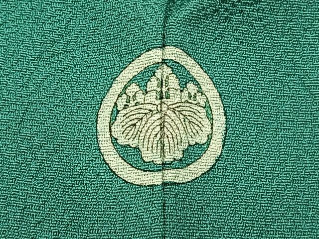 平和屋着物●上質な色無地 草花地紋 若竹色 正絹 逸品 BAAW5139hj