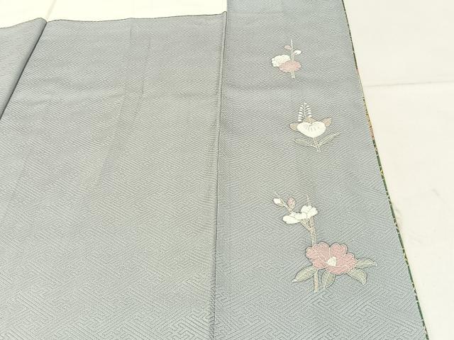 平和屋着物●訪問着 駒刺繍 鴛鴦雪輪花文 暈し染め 金銀彩 正絹 逸品 BAAW5140hj
