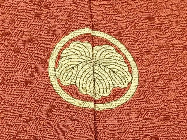 平和屋着物●上質な色無地 紋意匠 赤丹色 正絹 逸品 未使用 BAAW5142hj