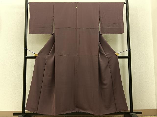 平和屋着物●上質な色無地 煤竹色 正絹 逸品 BAAW5143hj