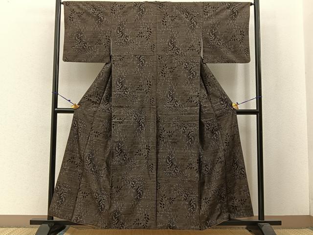平和屋着物●本場大島紬 草葉文 やまと誂製 正絹 逸品 BAAW5155hj