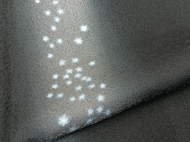 平和屋着物●上質な小紋 星 暈し染め 黒地 正絹 逸品 未使用 BAAW5158hj