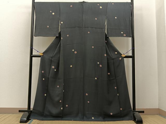 平和屋着物●上質な小紋 絞り あられ文様 ロング丈 正絹 逸品 BAAW5159hj
