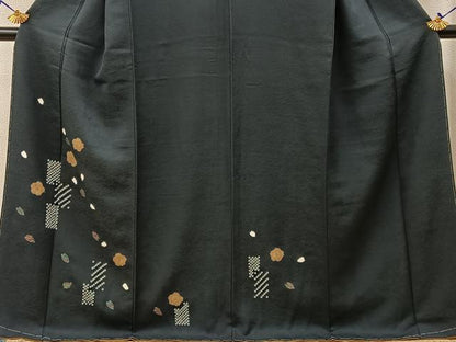 平和屋着物●訪問着 絞り 舞桜文 金彩 ロング丈 正絹 逸品 未使用 BAAW5165hj