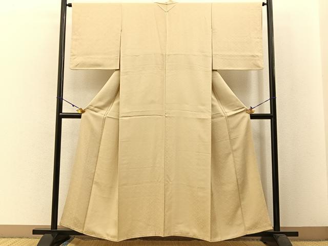 平和屋着物●上質な色無地 花地紋 砥粉色 正絹 逸品 BAAW5166hj