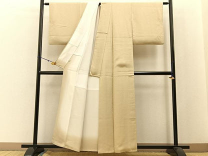 平和屋着物●上質な色無地 花地紋 砥粉色 正絹 逸品 BAAW5166hj