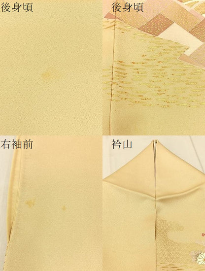 平和屋着物●訪問着 駒刺繍 松竹梅 有職花文 金彩 正絹 逸品 BAAW5167hj
