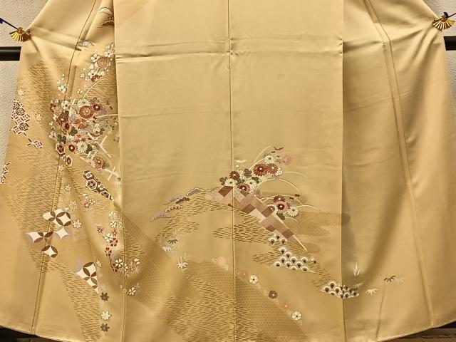 平和屋着物●訪問着 駒刺繍 松竹梅 有職花文 金彩 正絹 逸品 BAAW5167hj