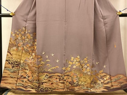 平和屋着物●豪華色留袖 作家物 流水花鳥文 暈し染め 金銀彩 正絹 逸品 BAAW5170hj