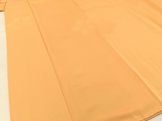 平和屋着物●上質な色無地 花地紋 萱草色 正絹 逸品 BAAW5174hj