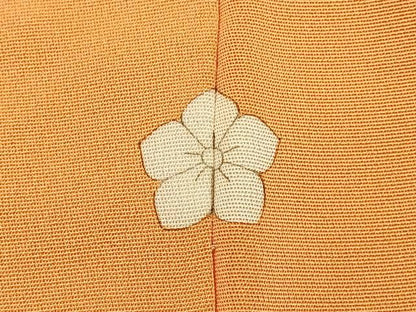 平和屋着物●上質な色無地 花地紋 萱草色 正絹 逸品 BAAW5174hj