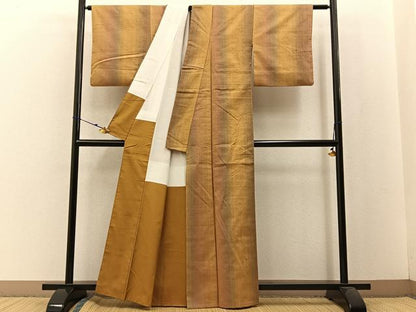 平和屋着物●上質な紬 間道 正絹 逸品 BAAW5181hj