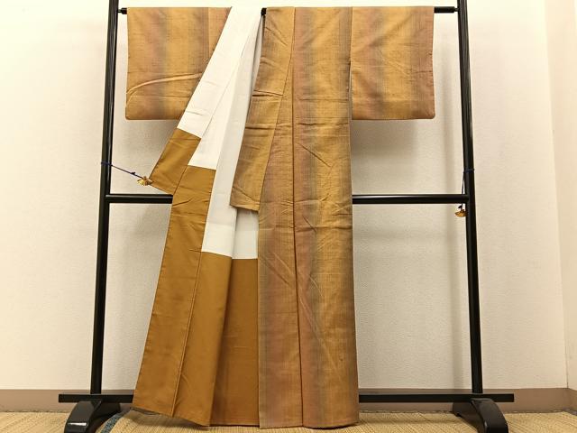 平和屋着物●上質な紬 間道 正絹 逸品 BAAW5181hj