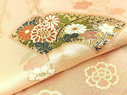 平和屋着物●訪問着 地紙有職花文 暈し染め 金彩 正絹 逸品 BAAW5186hj
