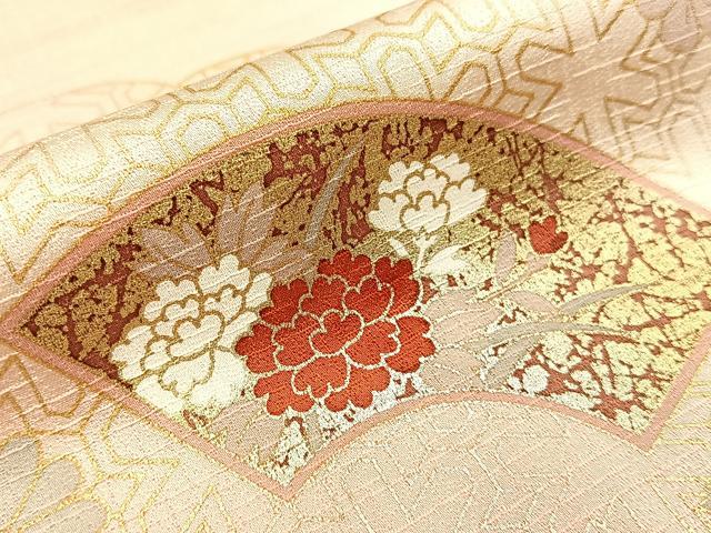 平和屋着物●訪問着 地紙有職花文 暈し染め 金彩 正絹 逸品 BAAW5186hj
