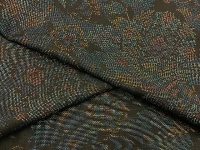 平和屋着物●本場大島紬 9マルキ 更紗花鳥文 正絹 逸品 未使用 BAAW5188hj