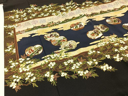 平和屋着物●松尾光琳 黒留袖 駒刺繍 平安人物文 金彩 正絹 逸品 BAAW5190hj