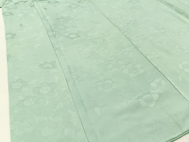 平和屋着物●上質な色無地 花地紋 裏葉柳色 正絹 逸品 BAAW5191hj