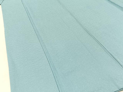 平和屋着物●本草木染作家 圓啓 色無地 菊地紋 水色 やまと誂製 正絹 逸品 BAAW5192hj