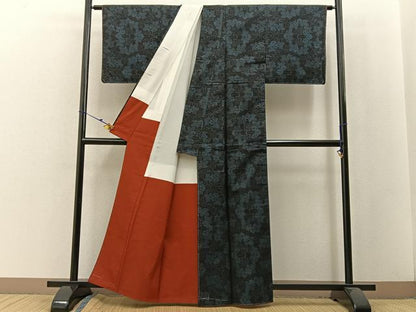 平和屋着物●本場大島紬 草花文 正絹 逸品 未使用 BAAW5194hj
