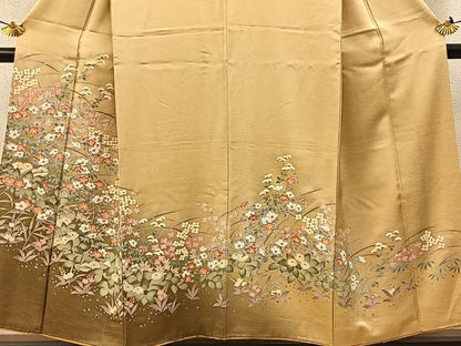 平和屋着物●訪問着 草花文 暈し染め 金彩 正絹 逸品 BAAW5195hj