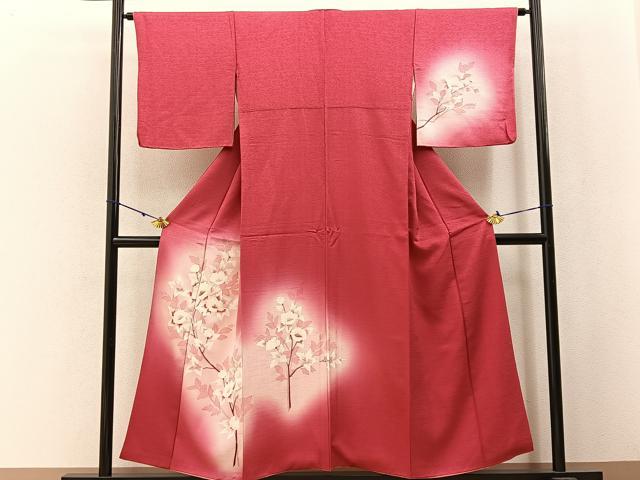 平和屋着物■訪問着 刺繍 枝花文 暈し染め 正絹 逸品 BAAW5212hj