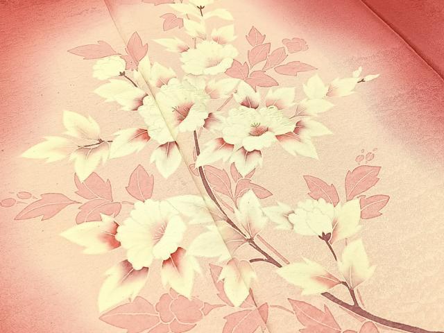 平和屋着物■訪問着 刺繍 枝花文 暈し染め 正絹 逸品 BAAW5212hj