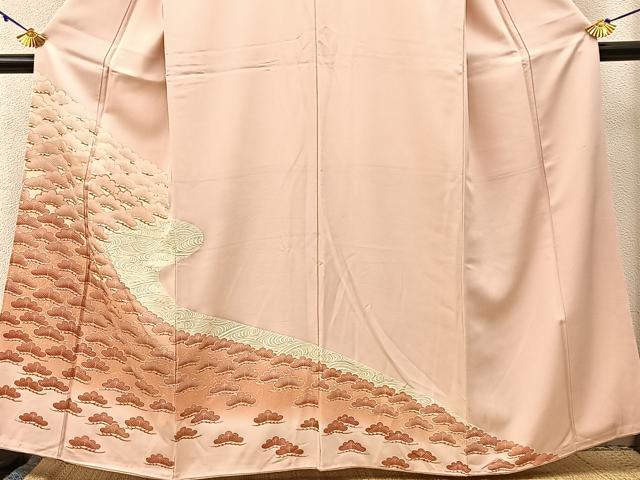 平和屋着物■豪華色留袖 駒刺繍 浜松文 金彩 正絹 逸品 BAAW5215hj